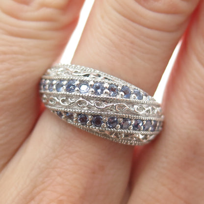 BGE BRADFORD 925 Sterling Silver Round-Cut C Z Sparkle Ring Size 7.25