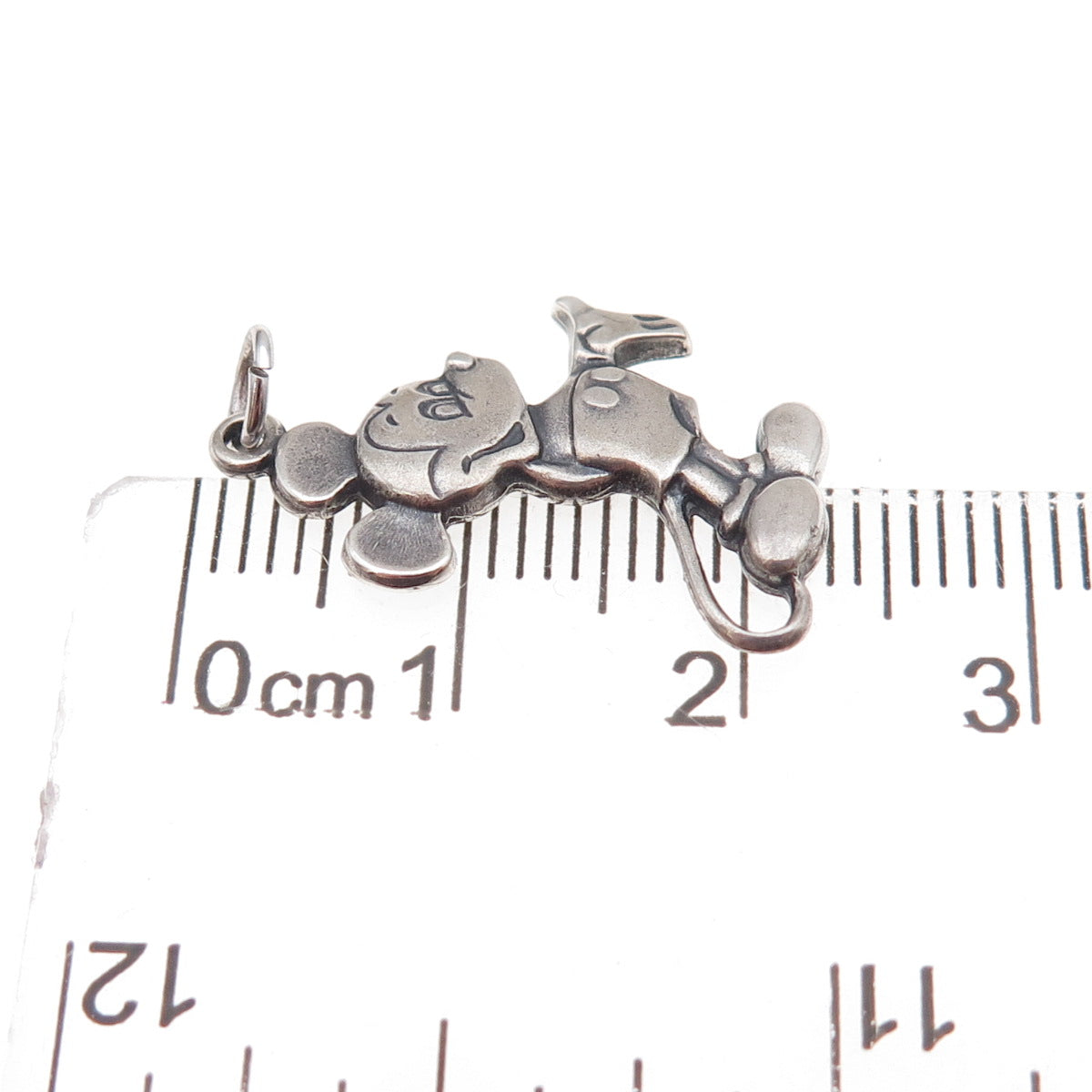 Disney 925 Sterling Silver Vintage Mickey Mouse Oxidized Charm Pendant
