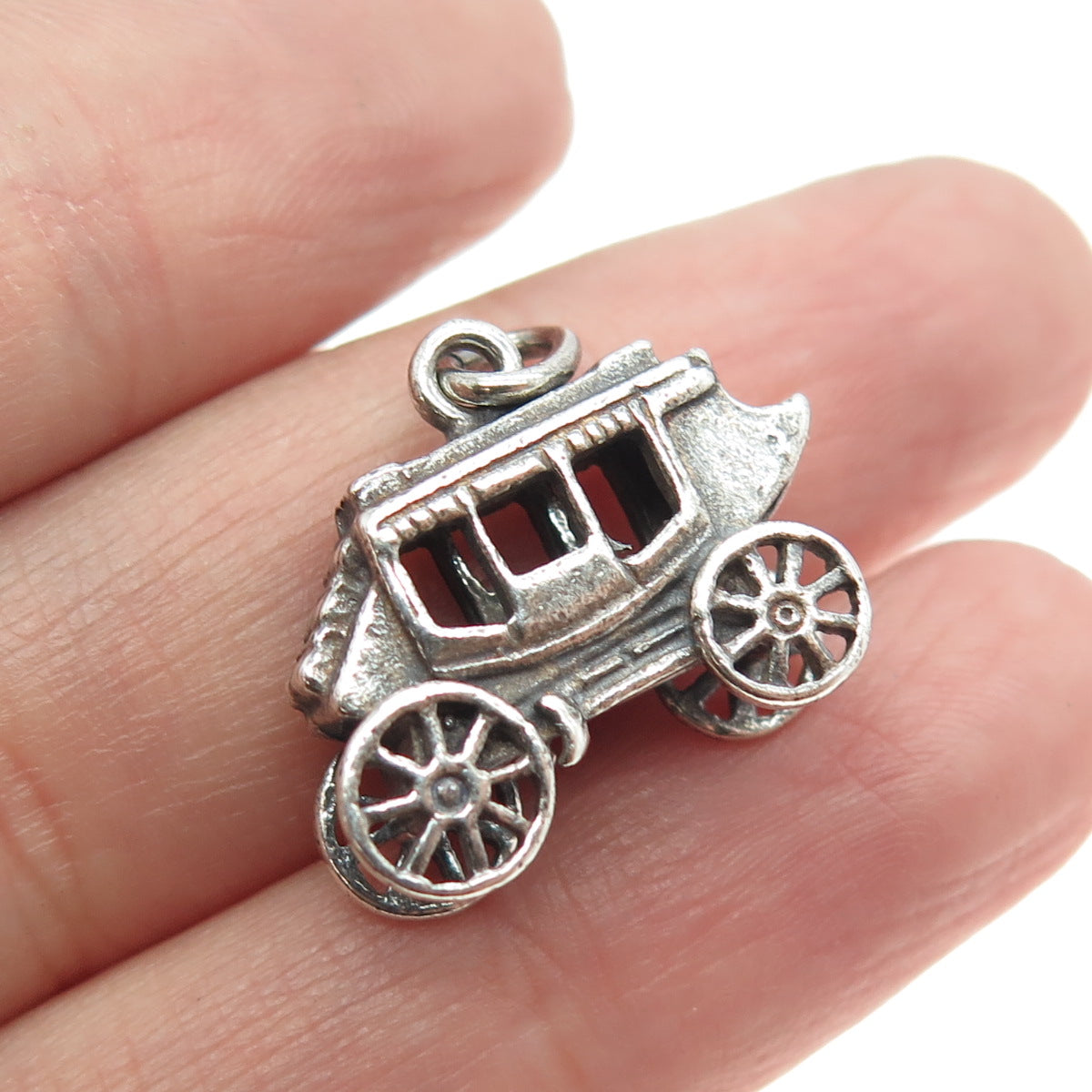 MAISELS INDIAN TRADING POST 925 Sterling Silver Vintage Stagecoach Charm Pendant