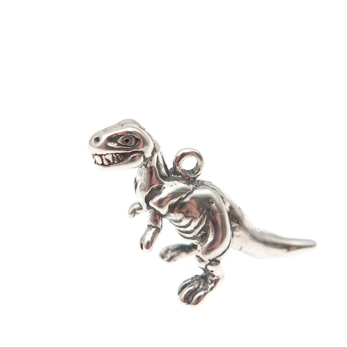SHUBE 925 Sterling Silver Vintage T-Rex Dinosaur Oxidized 3D Charm Pendant