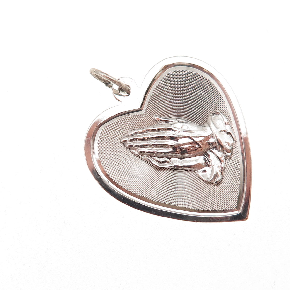 Town & Country 925 Sterling Silver Vintage Prayer Hands Heart Charm Pendant