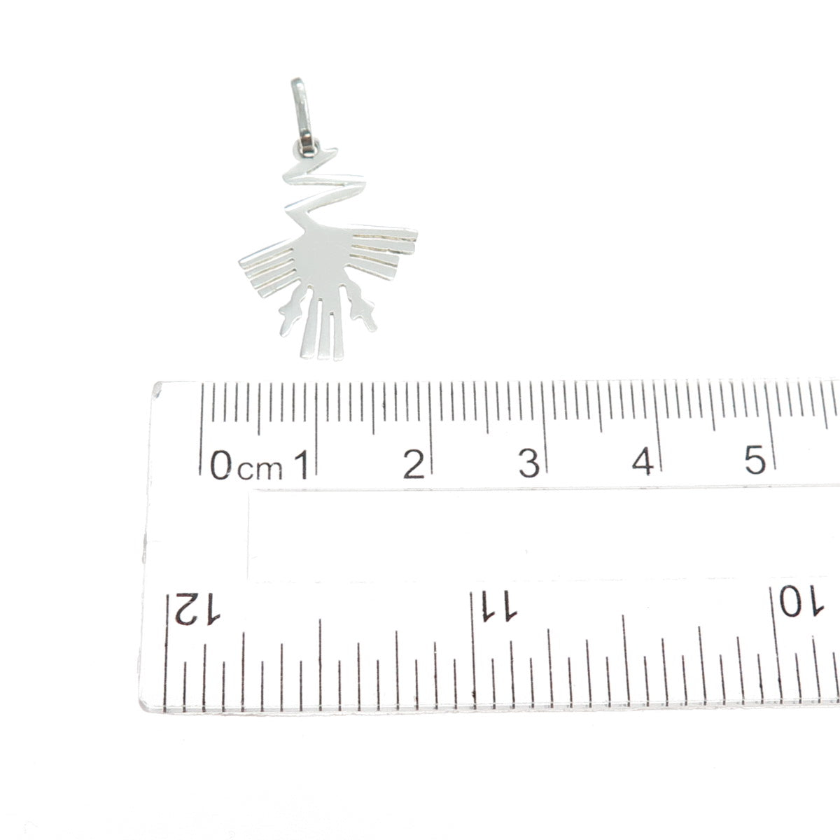 925 Sterling Silver Vintage Modernist Stork Bird Charm Pendant