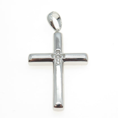 925 Sterling Silver C Z Cross Pendant