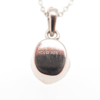 D'Joy 925 Sterling Silver Real Rose-Cut Diamond Cable Chain Necklace 18"