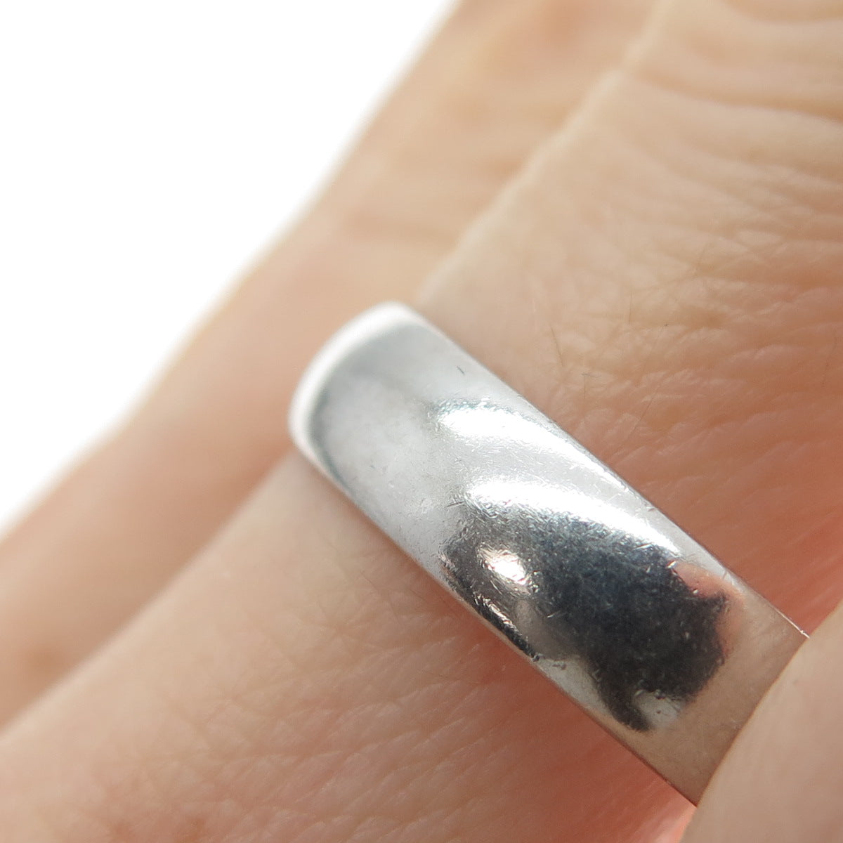 925 Sterling Silver Vintage Classic Wedding Band Ring Size 11.25