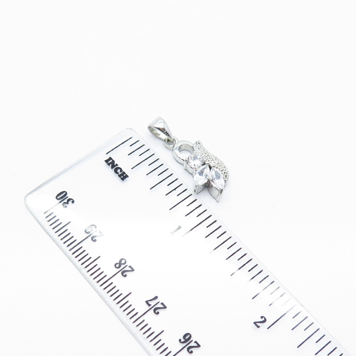 925 Sterling Silver C Z Textured Pendant