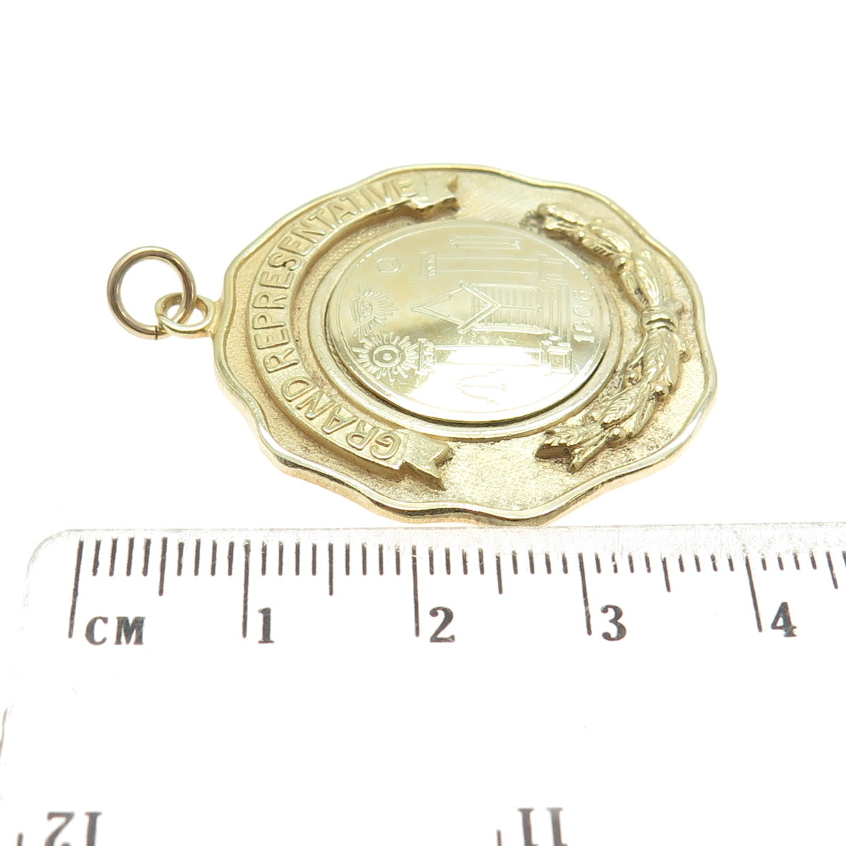 925 Sterling Silver Gold Plated Antique "Grand Representative" Award Pendant