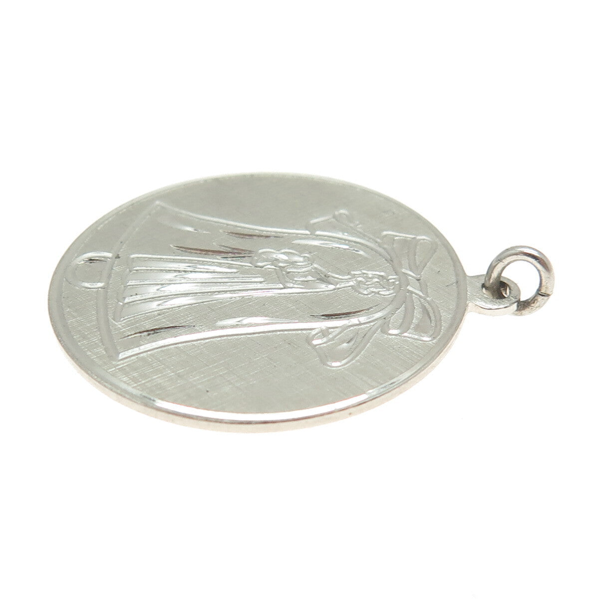 ANSON 925 Sterling Silver Vintage Bride Wedding Round Pendant