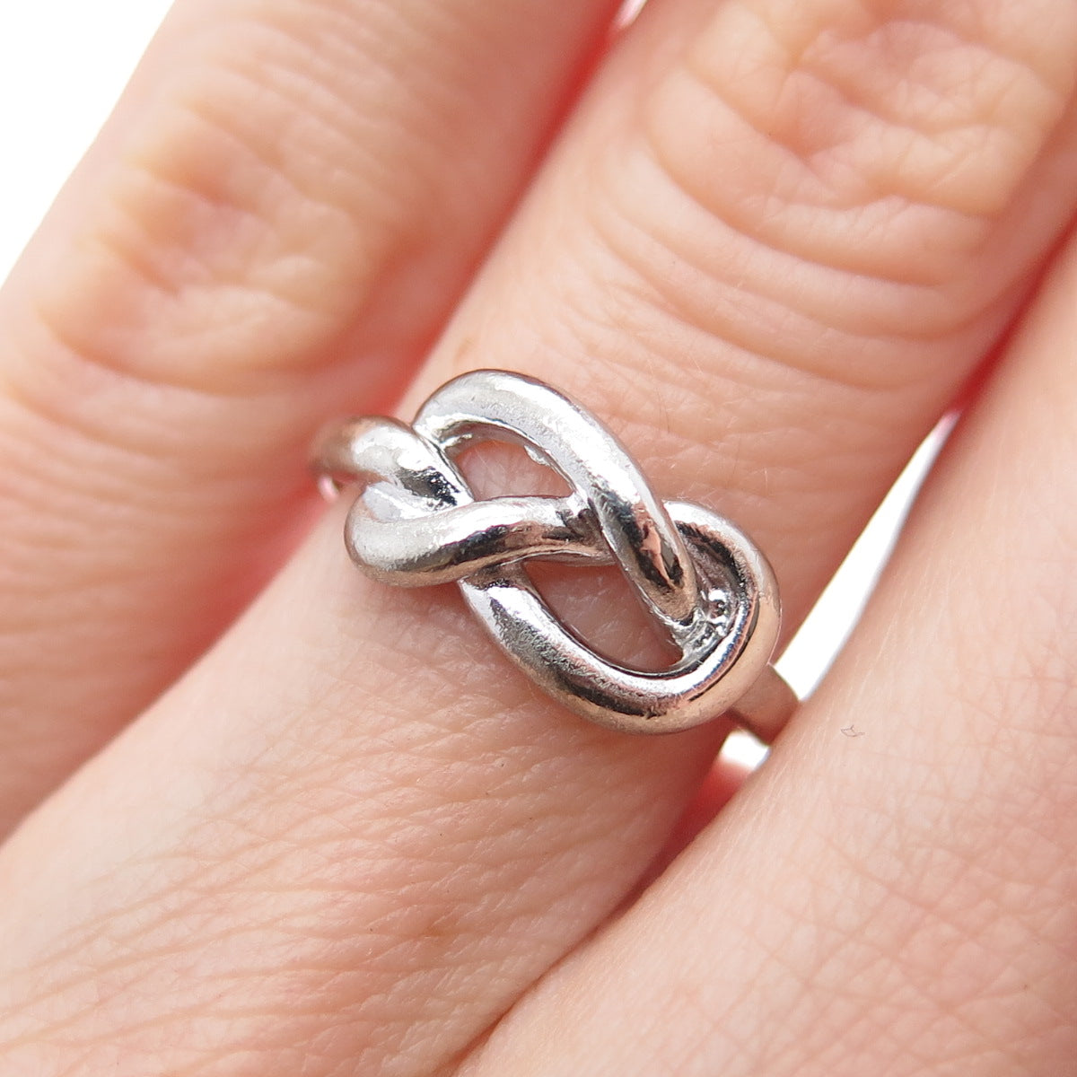 VARGAS 925 Sterling Silver Vintage Mariner Love Knot Ring Size 4.75