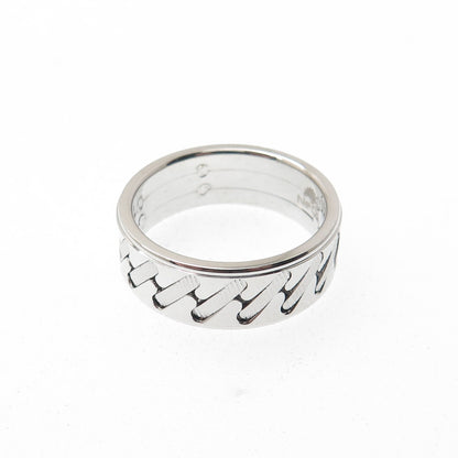NEOS 925 Sterling Silver Textured Sewing Stitches Band Ring Size 10