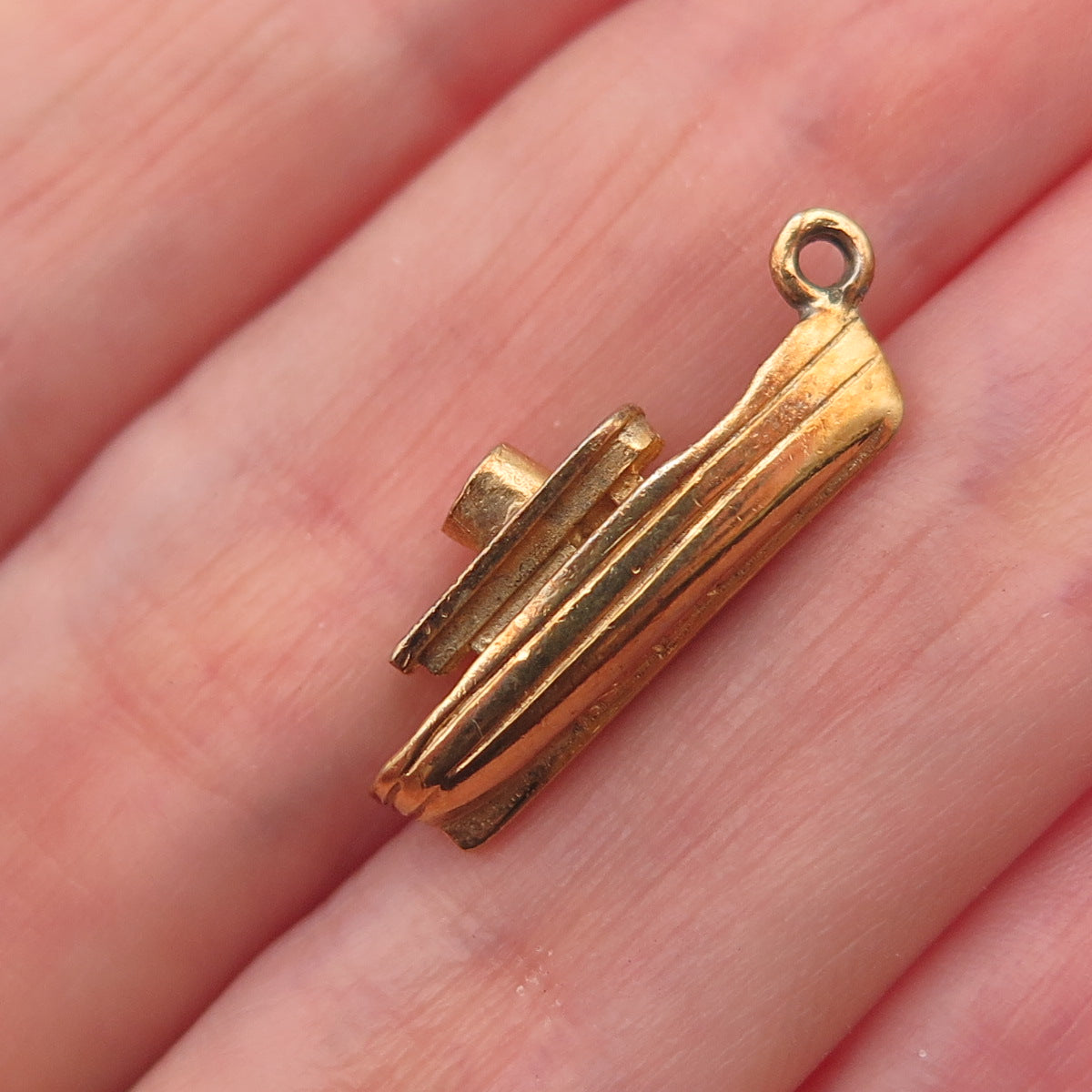925 Sterling Silver Gold Plated Vintage Maid of the Mist Boat Charm Pendant