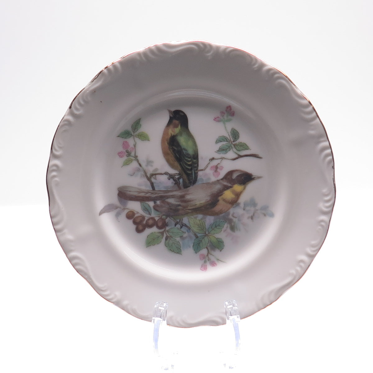 Royal Crown Antique Early XX Song Birds Porcelain SET of 6 Serving Plates