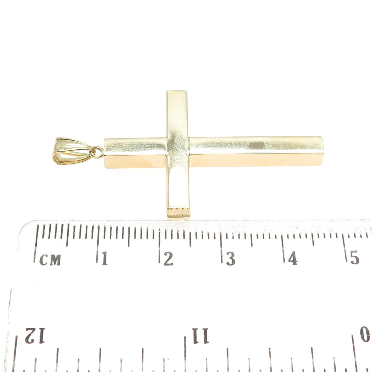 14K Yellow Gold Cross Religious Charm Pendant