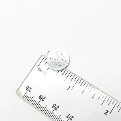 925 Sterling Silver USA Two In Town Rabbit Charm Pendant