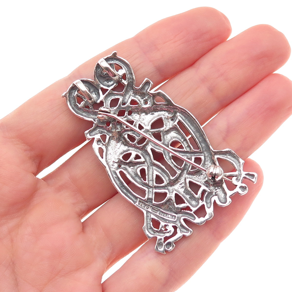 Lars Harsheim 925S Sterling Vintage Norway Viking Dragon Pin Brooch / Pendant
