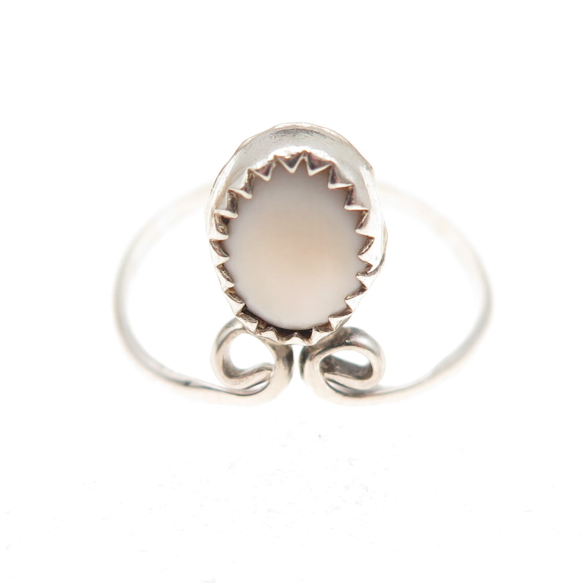 Old Pawn 925 Sterling Silver Vintage Southwestern MOP Tribal Ring Size 7.75
