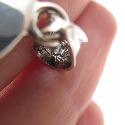 925 Sterling Silver Vintage Mexico Enamel Poseidon Charm Pendant