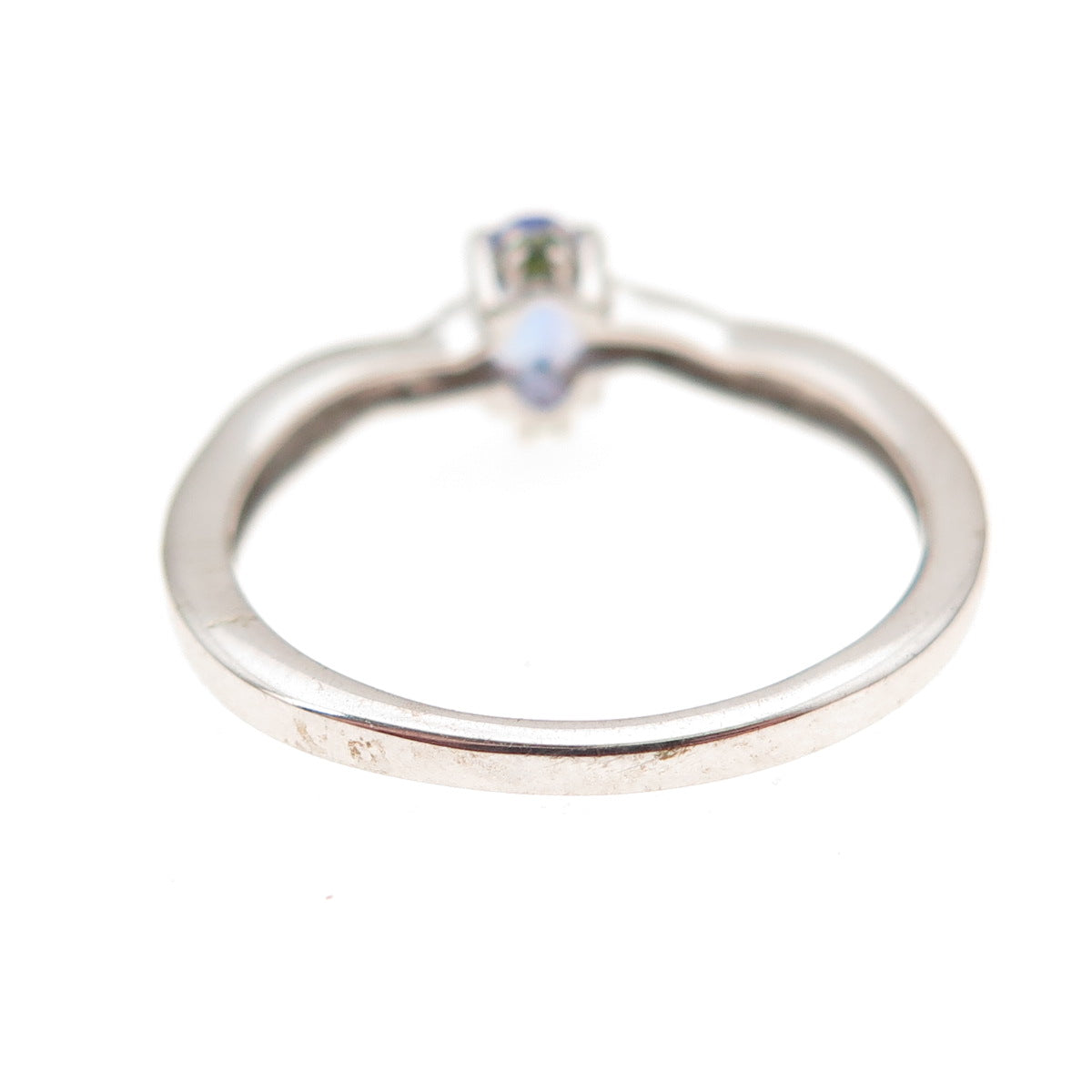 Chuck Clemency 925 Sterling Silver Real Tanzanite & White Topaz Ring Size 8