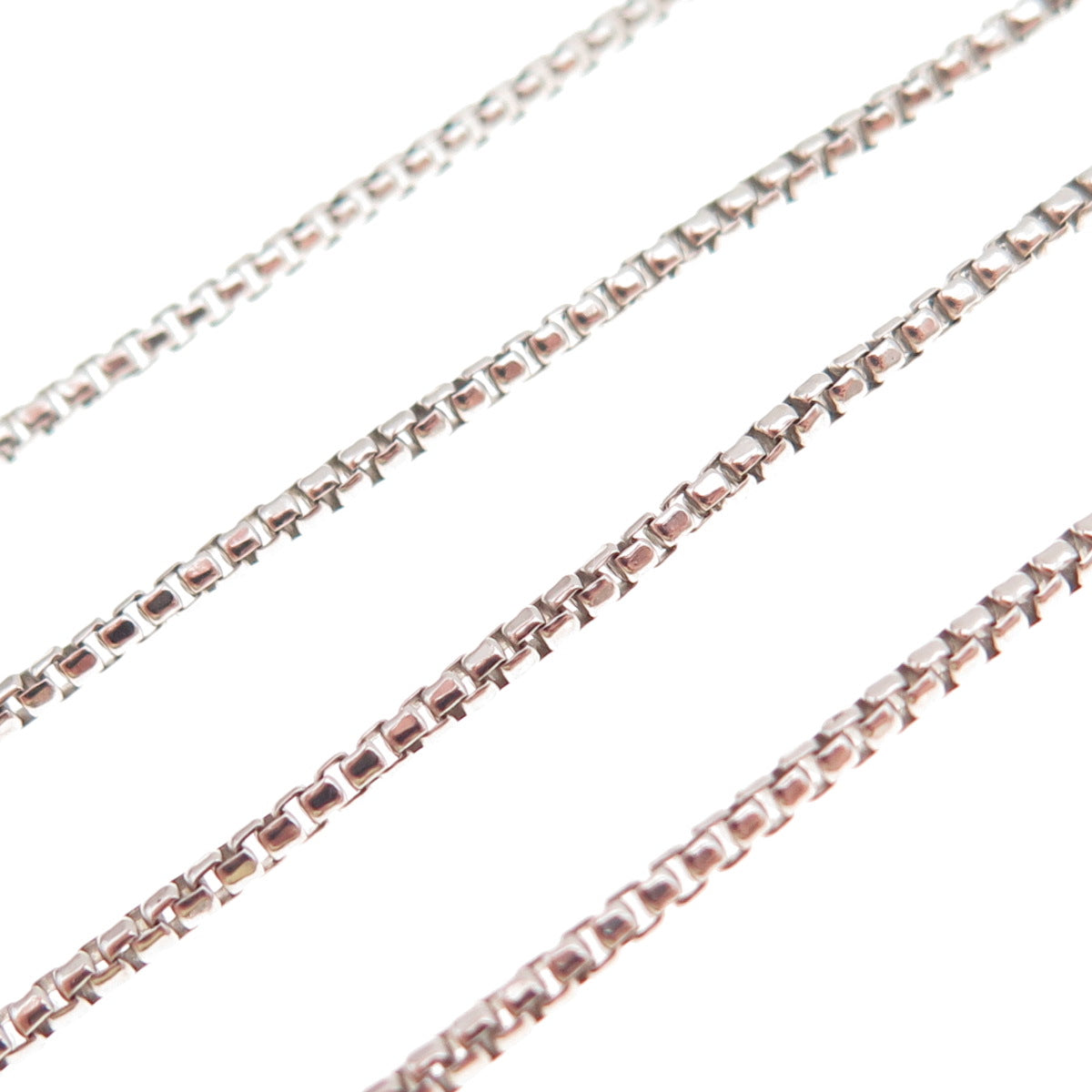 925 Sterling Silver Vintage Italy Round Box Chain Necklace 18"