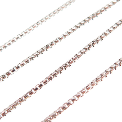 925 Sterling Silver Vintage Italy Round Box Chain Necklace 18"