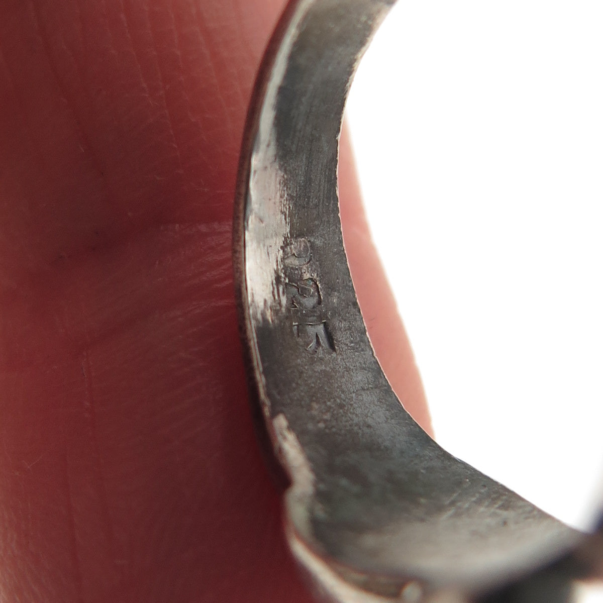 925 Sterling Silver Vintage Modernist Oxidized Ring Size 7.25