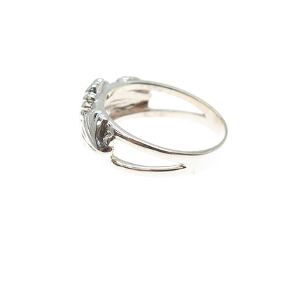 925 Sterling Silver Vintage Seashell Ring Size 7.25
