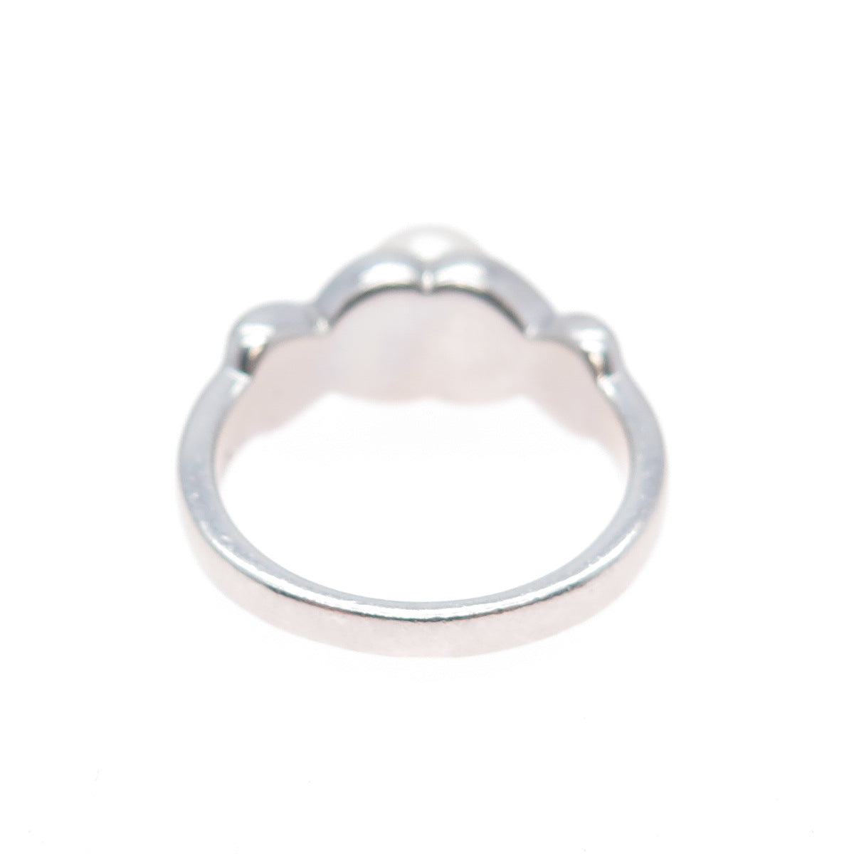 925 Sterling Silver Vintage Real Pearl Modernist Crisscross Ring Size 8