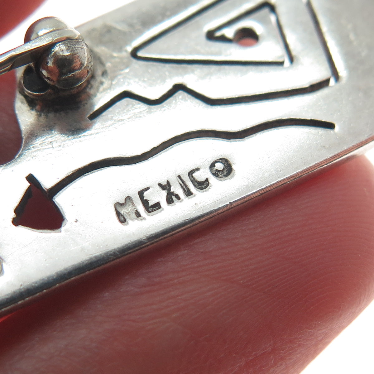 925 Sterling Silver Vintage Mexico Aztec Storyteller Pin Brooch
