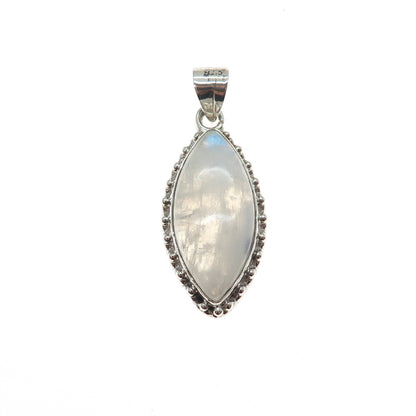 925 Sterling Silver Vintage Real Moonstone Beaded Charm Pendant