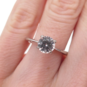 AVON 925 Sterling Silver Vintage Round-Cut C Z Engagement Ring Size 6