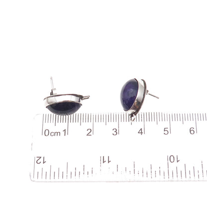 Lacy 925 Sterling Silver Vintage Real Amethyst Charm Holder Earrings