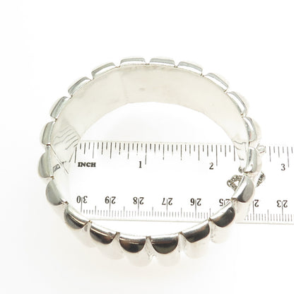 CALVIN KLEIN Sterling Silver Vintage Ribbed Solid 103.5g Bangle Bracelet 7.5"