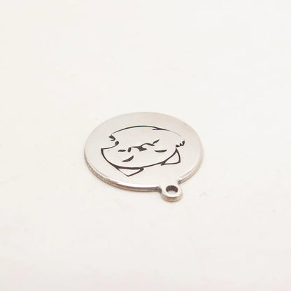 925 Sterling Silver USA Two In Town Waving Shiba Inu Dog Charm Pendant