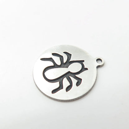 925 Sterling Silver USA Two In Town Spider Charm Pendant