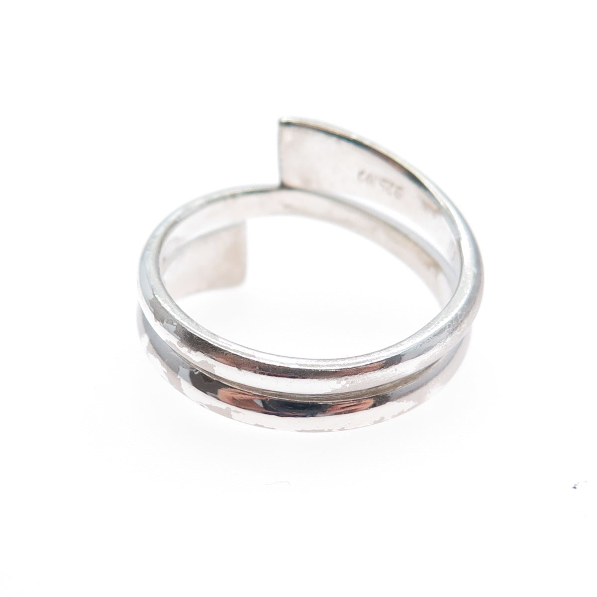 CHARLES WINSTON Sterling Silver Vintage Modernist Wrap Adjustable Ring Size 8.75