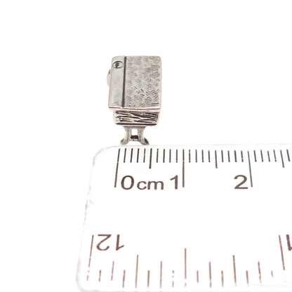 925 Sterling Silver Vintage School Desk Oxidized 3D Mini Charm Pendant