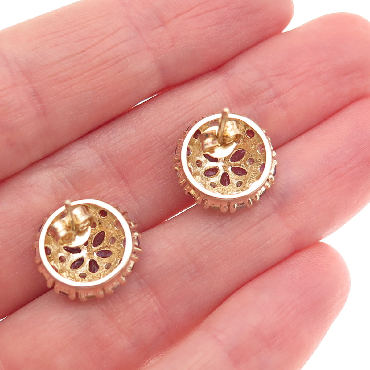 DEE BERKLE Sterling Gold Plated Topaz Amethyst Garnet Citrine & Peridot Earrings