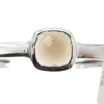 CHARLES GARNIER 925 Sterling Silver Real Smoky Quartz Adjustable Bracelet 6.75"