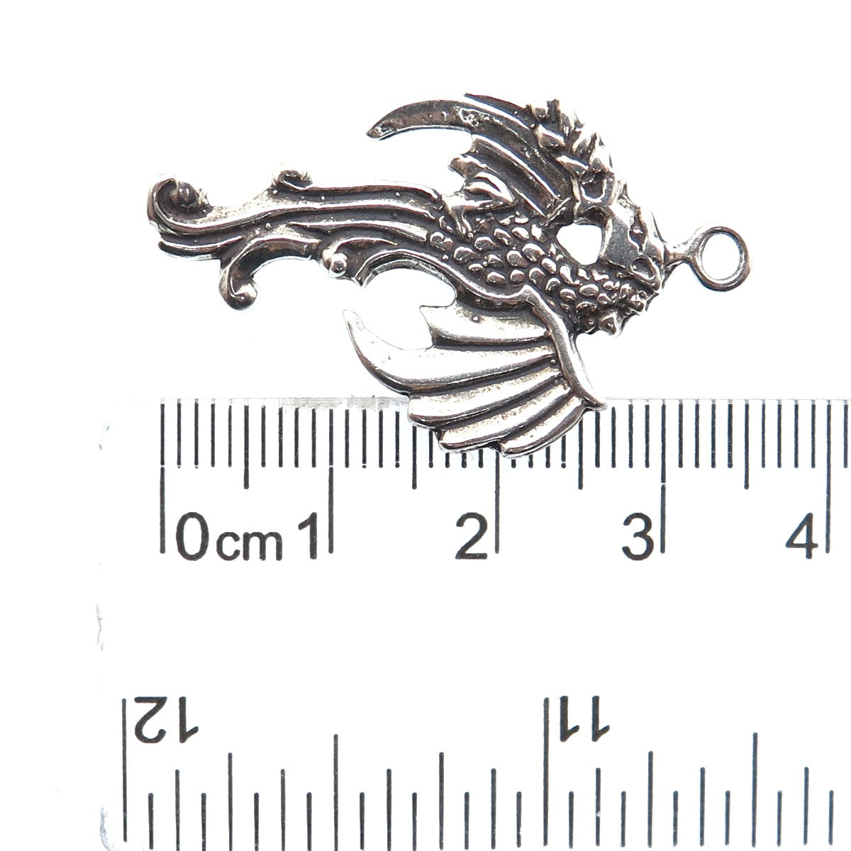 SUNWEST 925 Sterling Silver Vintage Dragon Oxidized Charm Pendant