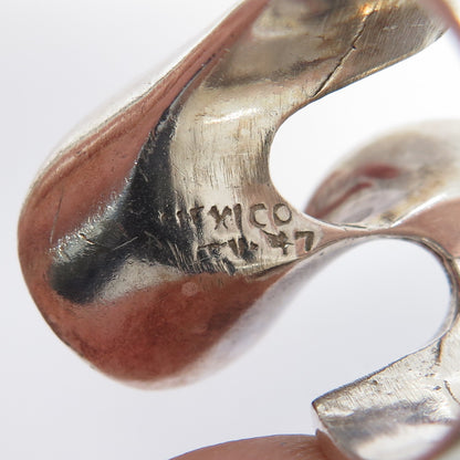 925 Sterling Silver Vintage Mexico Modernist Wavy Ring Size 7.75