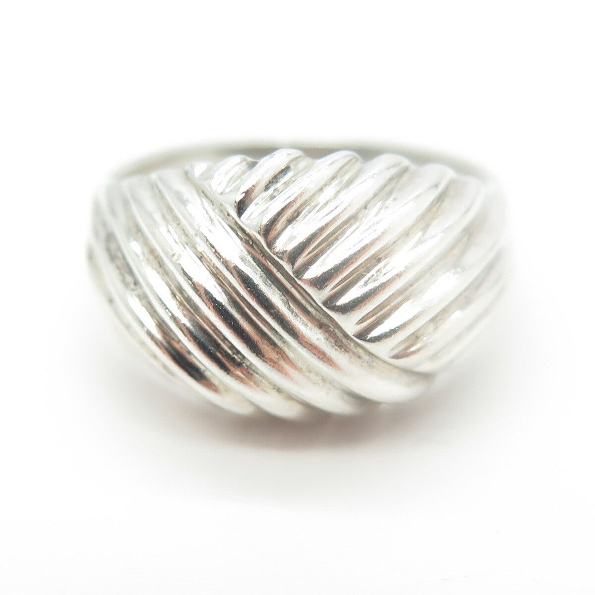 ESPO Joseph Esposito 925 Sterling Silver Vintage Twisted Ribbed Ring Size 7