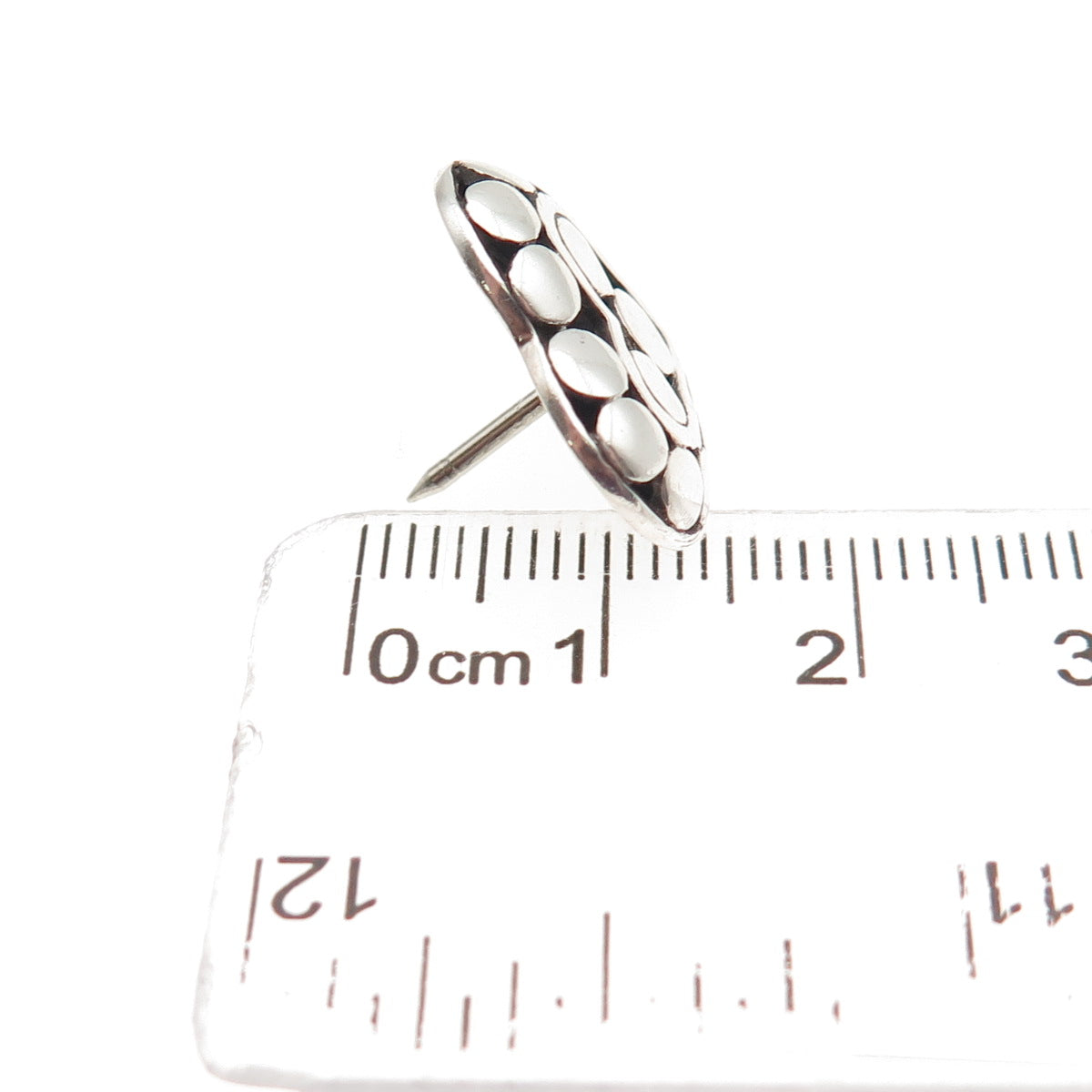 John Hardy 925 Sterling Silver Vintage Heart Dotted Tie Tack / Lapel Pin