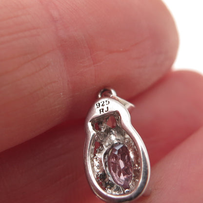 RJ Graziano 925 Sterling Silver Real White Topaz & Lab-Created Sapphire Pendant