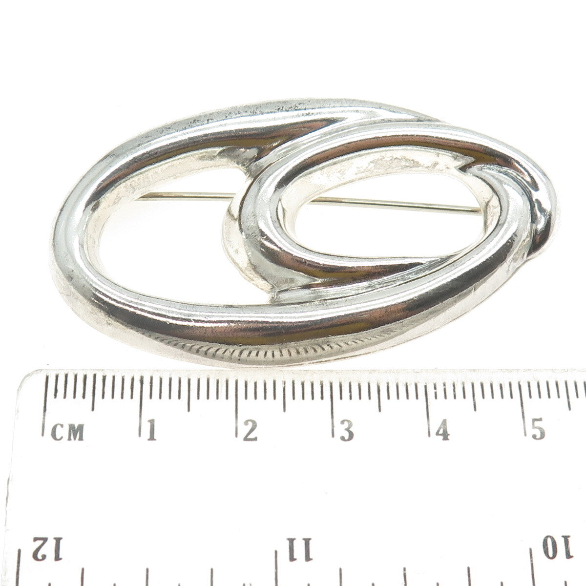 925 Sterling Silver Vintage Modernist Pin Brooch