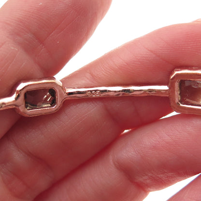 IPPOLITA Sterling Rose Gold Plated Real Smoky Quartz Rock Candy Bracelet 7.75"