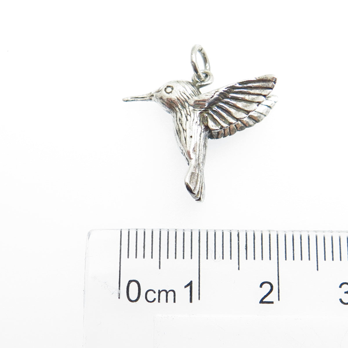 JEZLAINE 925 Sterling Silver Vintage Hummingbird 3D Charm Pendant