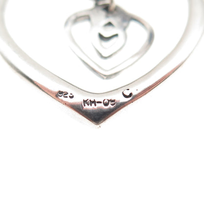 Kit Heath 925 Sterling Silver 2008 Celtic Heart Cable Chain Necklace 16-18"