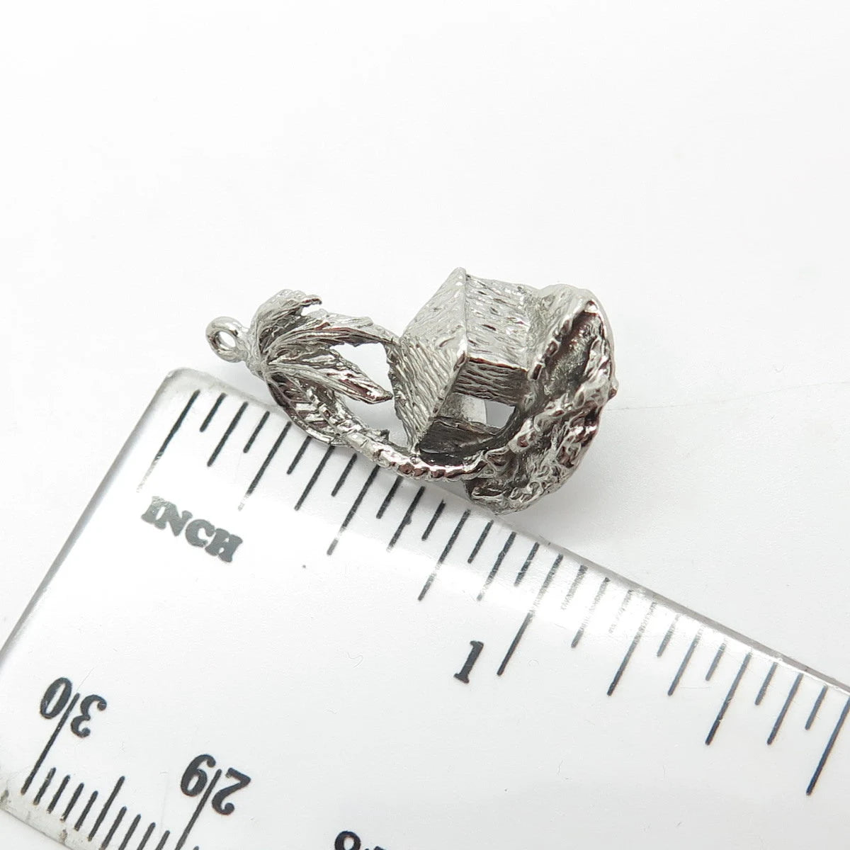 925 Sterling Silver Vintage Palm Tree & Hut Pendant