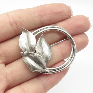 925 Sterling Silver Vintage A&Z Floral Pin Brooch