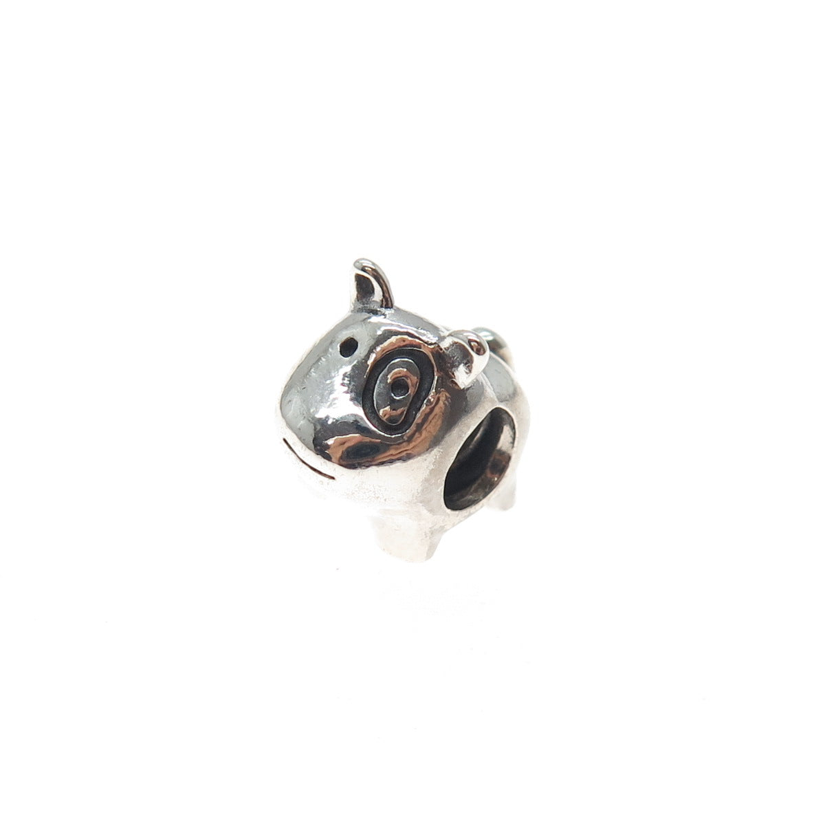 PANDORA 925 Sterling Silver Pig Slide Bead Charm